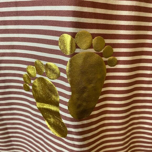 Violet & Ruby Maternity Coming Soon Tee Short Sleeve Double Rouched Sides Size M - Picture 9 of 12